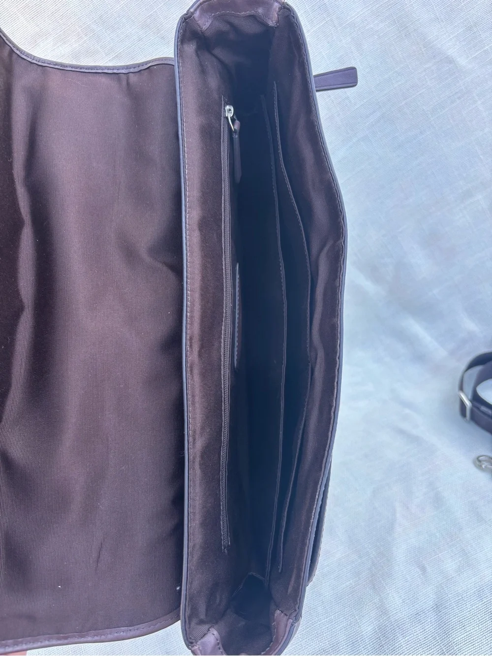 Coach Dark Brown Leather Briefcase with brown Strap